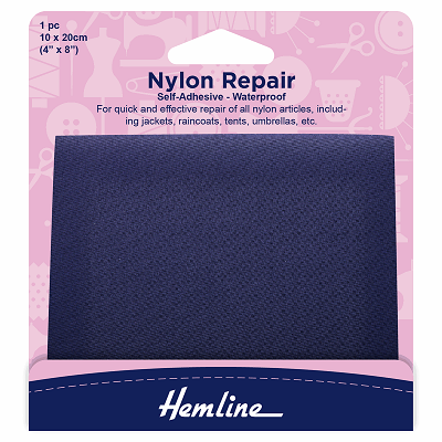 H689.NAVY Self Adhesive Nylon Repair Patch: Navy - 10 x 20cm..